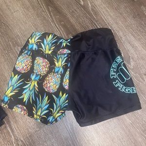 Feed me fight me pineapple shorts